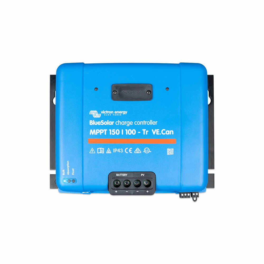 Controler pentru incarcare acumulatori sisteme fotovoltaice MPPT Victron BlueSolar SCC115110420, 12V/24V/48V, 100 A, conectori TR, VE.Can+VE.Direct