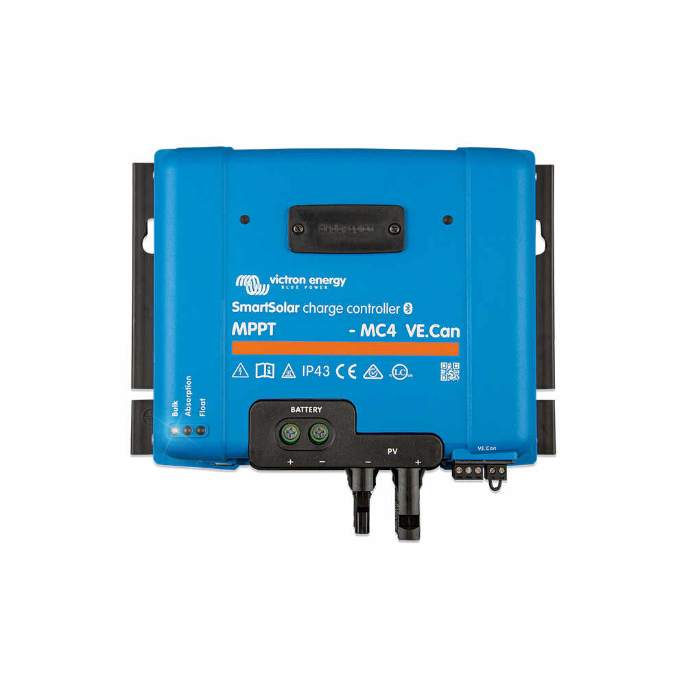 Controler pentru incarcare acumulatori sisteme fotovoltaice MPPT Victron SmartSolar SCC115085511, 12/24/48V, 85A, VE.Can, bluetooth, conectori MC4