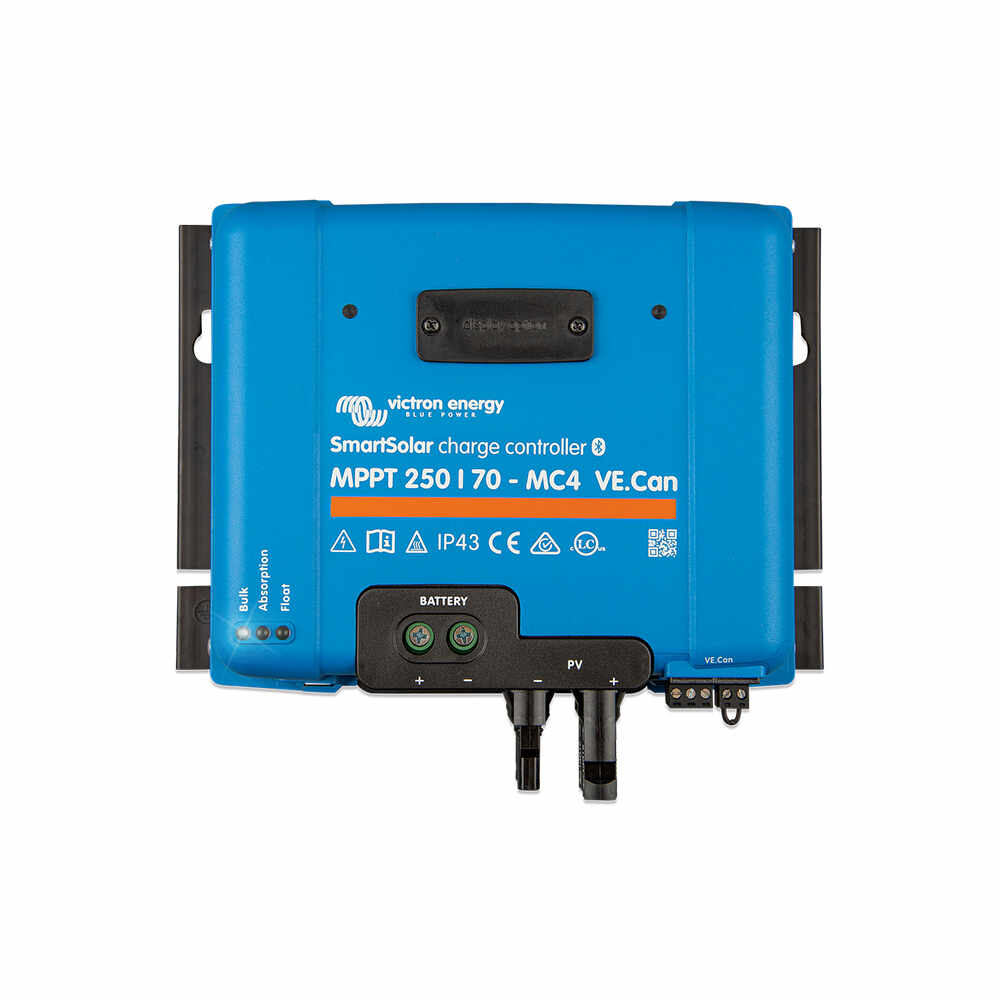 Controler pentru incarcare acumulatori sisteme fotovoltaice MPPT Victron SmartSolar SCC125070521, 12/24/48V, 70A, VE.Can, bluetooth, conectori MC4
