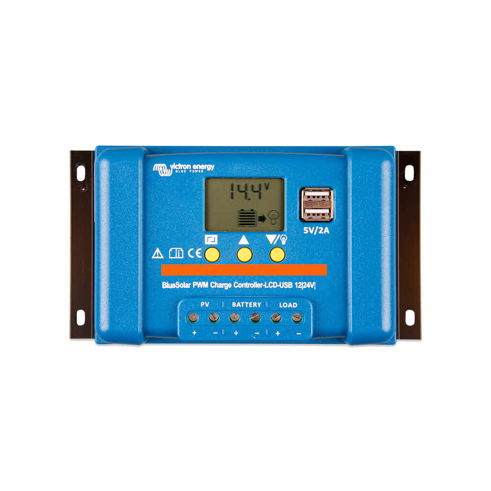 Controler pentru incarcare acumulatori sisteme fotovoltaice PWM Victron BlueSolar SCC010030050, 12/24 V, 30A, LCD, 2x USB