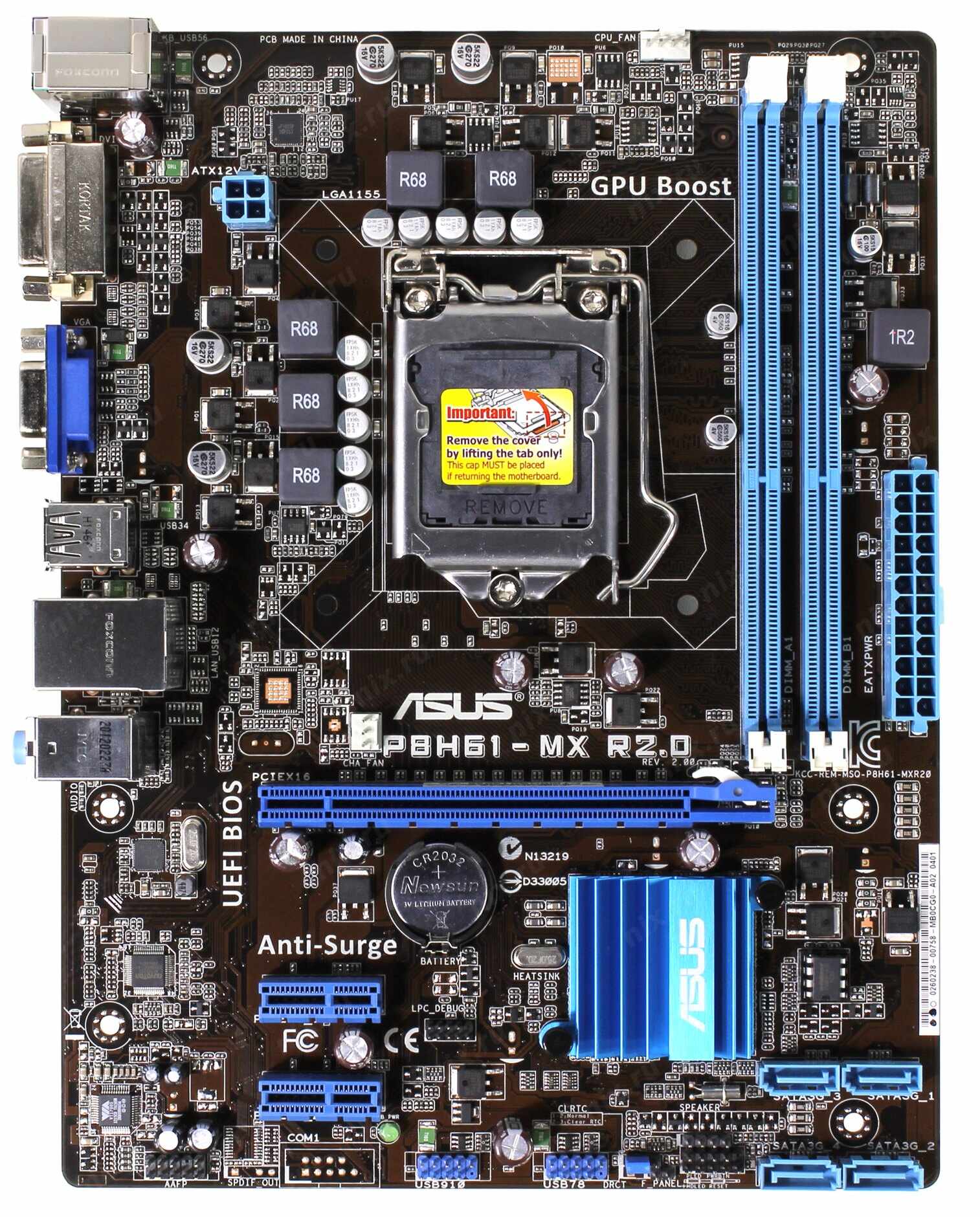 Placa de baza Asus P8H61-MX R2.0 + Procesor Intel Core i5-3470 + Cooler, fara Shield