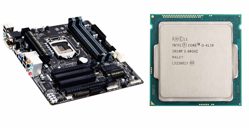Placa de baza Gigabyte GA-B85M-D3H, Socket 1150, mATX, Shield, Cooler + Procesor Intel Core i3-4130 3.40GHz, 3 MB Cache