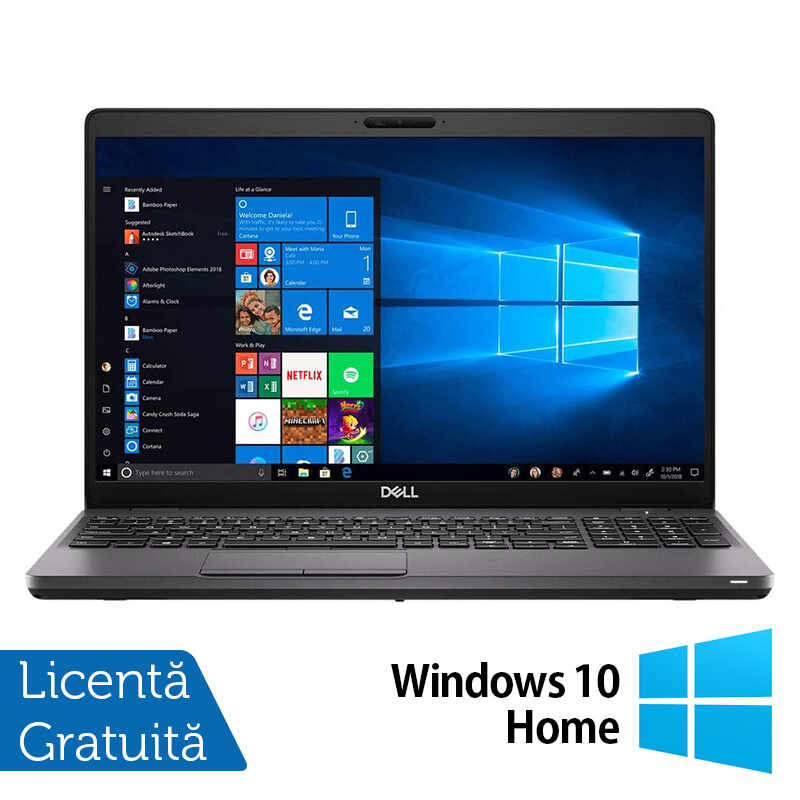 Laptop Refurbished Dell Latitude 5500, Intel Core i5-8365U 1.60-4.10GHz, 8GB DDR4, 256GB SSD M.2, 15.6 Inch, Webcam, Tastatura Numerica + Windows 10 Home
