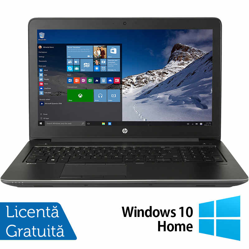 Laptop Refurbished HP ZBook 15 G3, Intel Xeon E3-1505M v5 2.80-3.70GHz, 16GB DDR4, 512GB SSD, nVidia Quadro M2000M 4GB GDDR5, 15.6 Inch Full HD, Tastatura Numerica, Webcam + Windows 10 Home