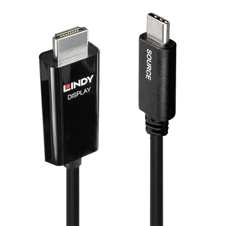 Cablu USB 3.1 tip C la HDMI 4K60Hz 2m T-T Negru, Lindy L43262