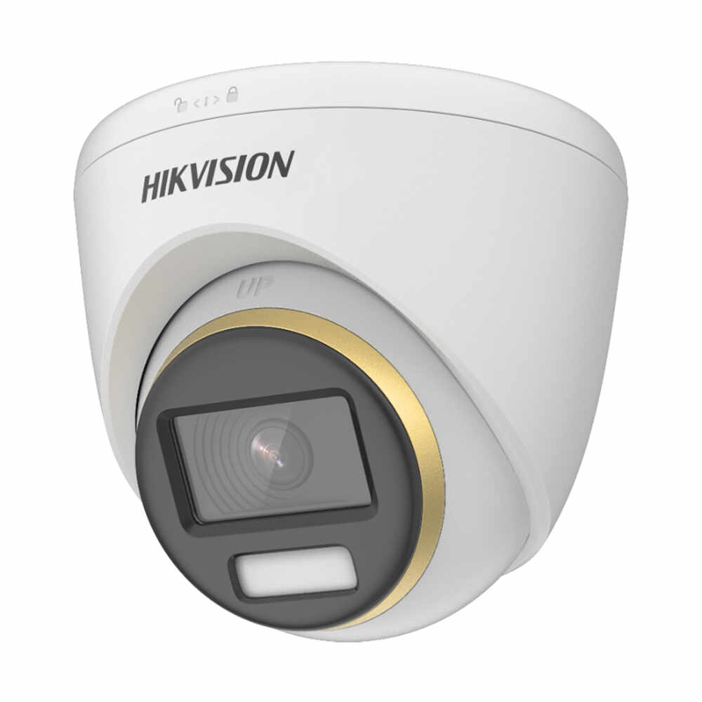 Camera supraveghere Dome Hikvision ColorVu DS-2CE72UF3T-E, 8 MP, 2.8 mm, lumina alba 40 m, PoC