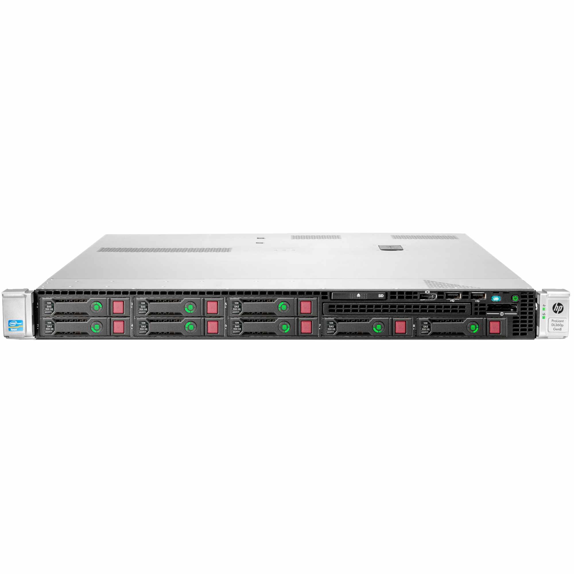 Server HP ProLiant DL360P G8, 1U, 2x Intel Hexa Core Xeon E5-2640 2.50 - 3.00GHz, 64GB DDR3 ECC Reg (8 x 8GB), 2 x 256GB SSD SATA , Raid P420i/512MB, 4 X 1Gb RJ-45, iLO 4 Advanced, 2x Surse 460W