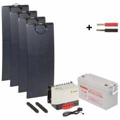 Kit Fotovoltaic Off-Grid 1190 Wh/12V cu invertor MPPT 30A, acumulator 100A și 4 panouri solare de 110W