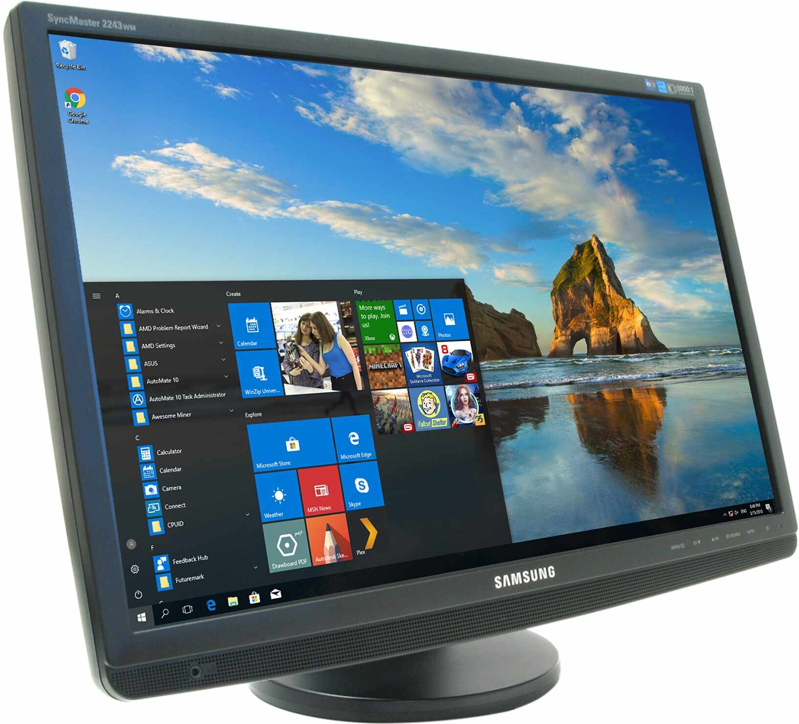 Monitor Refurbished Samsung SyncMaster 2243WM, 22 Inch LCD, 1680 x 1050, VGA, DVI
