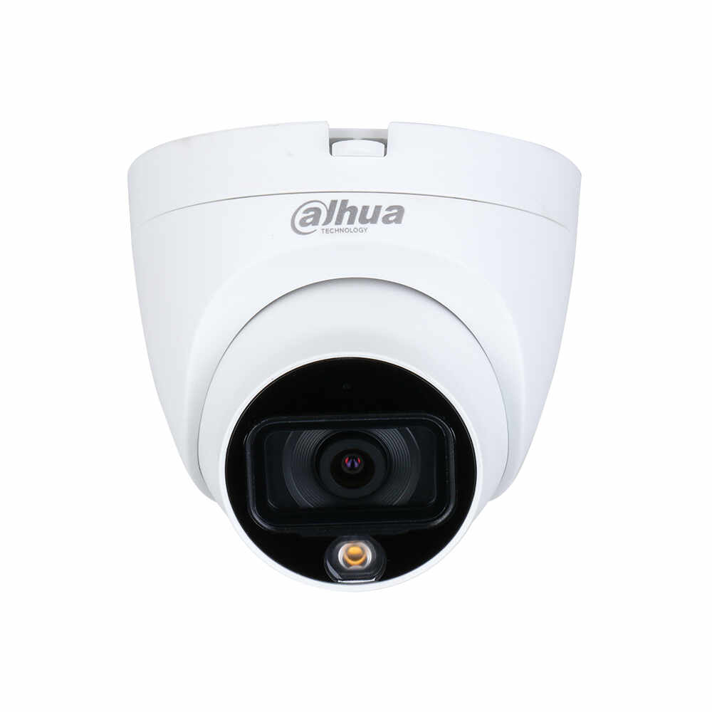 Camera supraveghere Dome Dahua Full Color HDCVI HAC-HDW1209TLQP-A-LED, 2 MP, 2.8 mm, lumina alba 20 m, microfon
