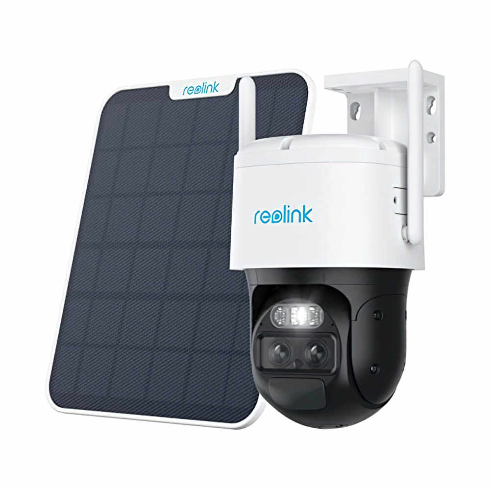 Camera supraveghere wireless 4G PTZ Reolink TrackMix + Panou solar, 4 MP, 2.8 + 8 mm, lumina alba / IR 15 m, dual band, microfon, difuzor, slot card