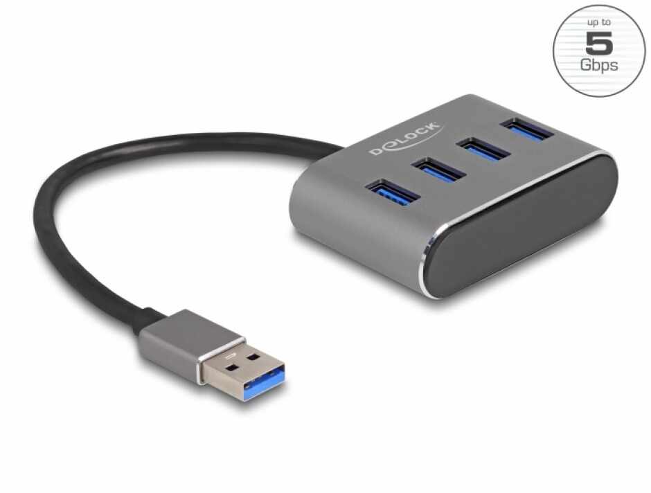 HUB USB 3.2 Gen1 la 4 x USB-A, Delock 63190