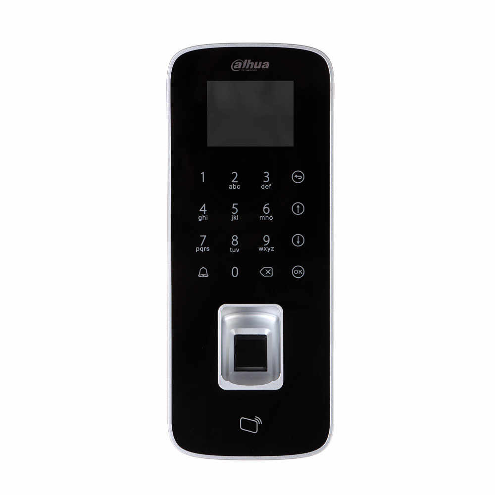 Cititor de proximitate biometric standalone RFID Dahua ASI1212D, IC card, cod PIN, amprenta, 30.000 carduri, 150.000 evenimente, interior