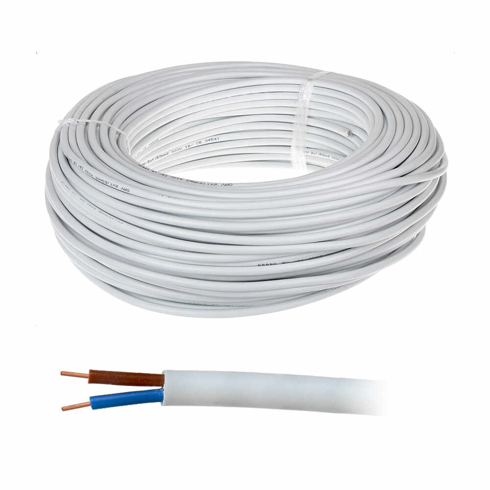 Cablu alimentare CCA MYYUP 2x1.5, 2x1.50 mm, plat, rola 100 m