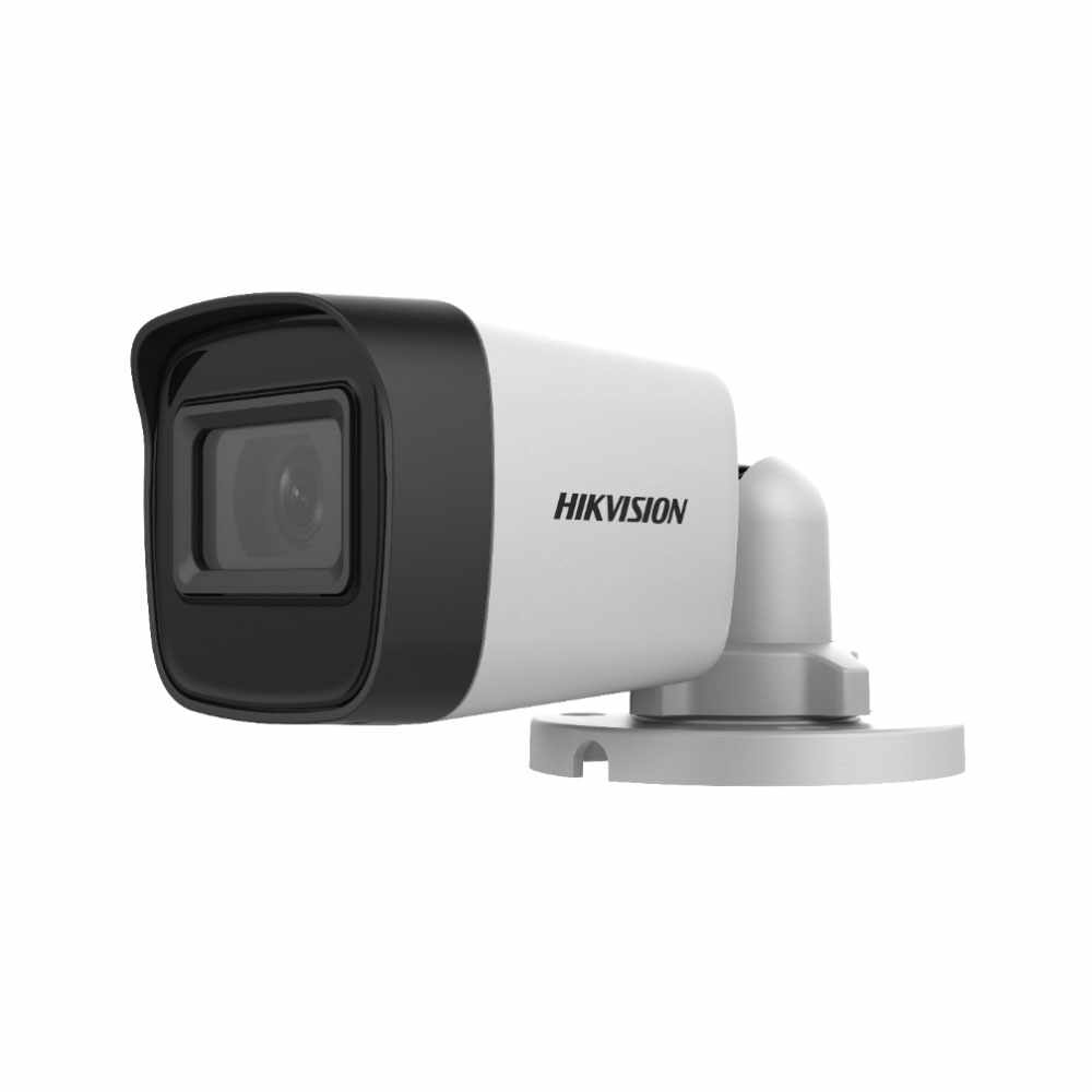 Kit Camera supraveghere exterior Hikvision TurboHD DS-2CE16H0T-ITPF C, 5 MP, IR 25 m, 2.8 mm + alimentator