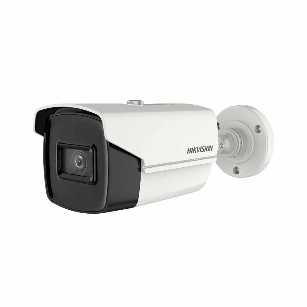 Kit Camera supraveghere exterior Hikvision TurboHD DS-2CE16U1T-IT3F, 8 MP, IR 60 m, 2.8 mm + alimentator