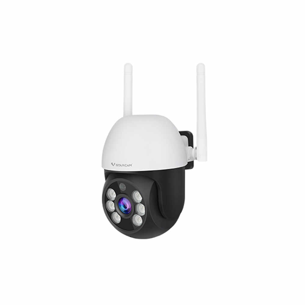 Camera de supraveghere wireless IP WiFi Speed Dome Full Color PT Vstarcam CS661, 3 MP, lumina alba/IR 25 m, slot card, microfon, detectie miscare