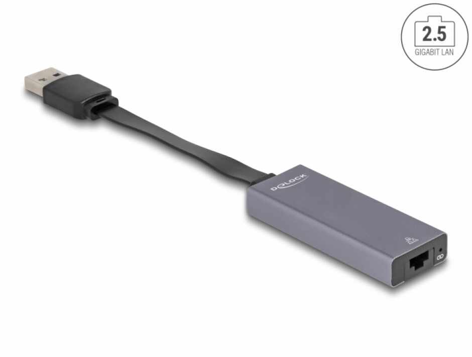 Adaptor USB 3.1-A la 2.5 Gigabit LAN Slim, Delock 66247