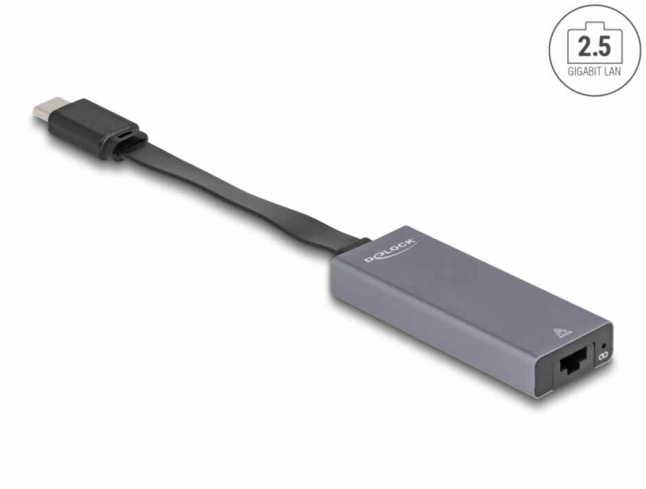 Adaptor USB 3.1 type C la 2.5 Gigabit LAN Slim, Delock 66248