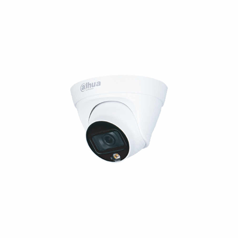 Camera de supraveghere IP Dome Dahua Full Color IPC-HDW1239T-A-LED-S5, 2 MP, lumina alba 10 m, 2.8 mm, PoE