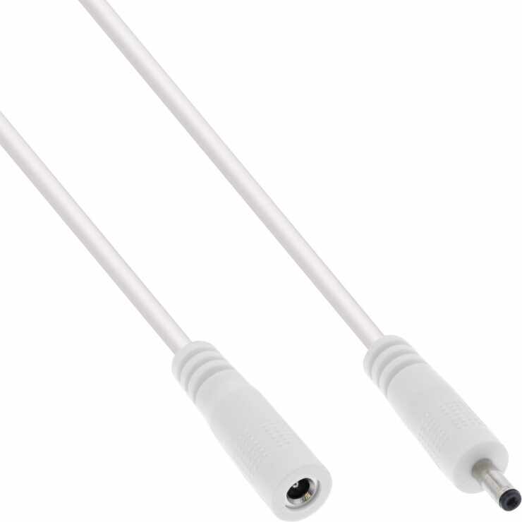 Cablu prelungitor de alimentare DC 3.5x1.35mm T-M 5m Alb, InLine IL26905H