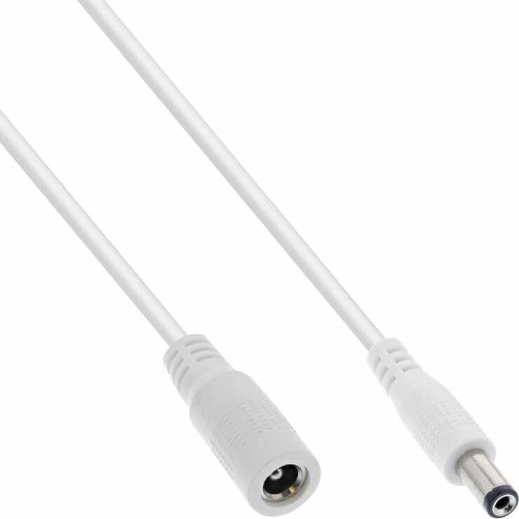 Cablu prelungitor de alimentare DC 5.5x2.5mm T-M 5m Alb, InLine IL26905F