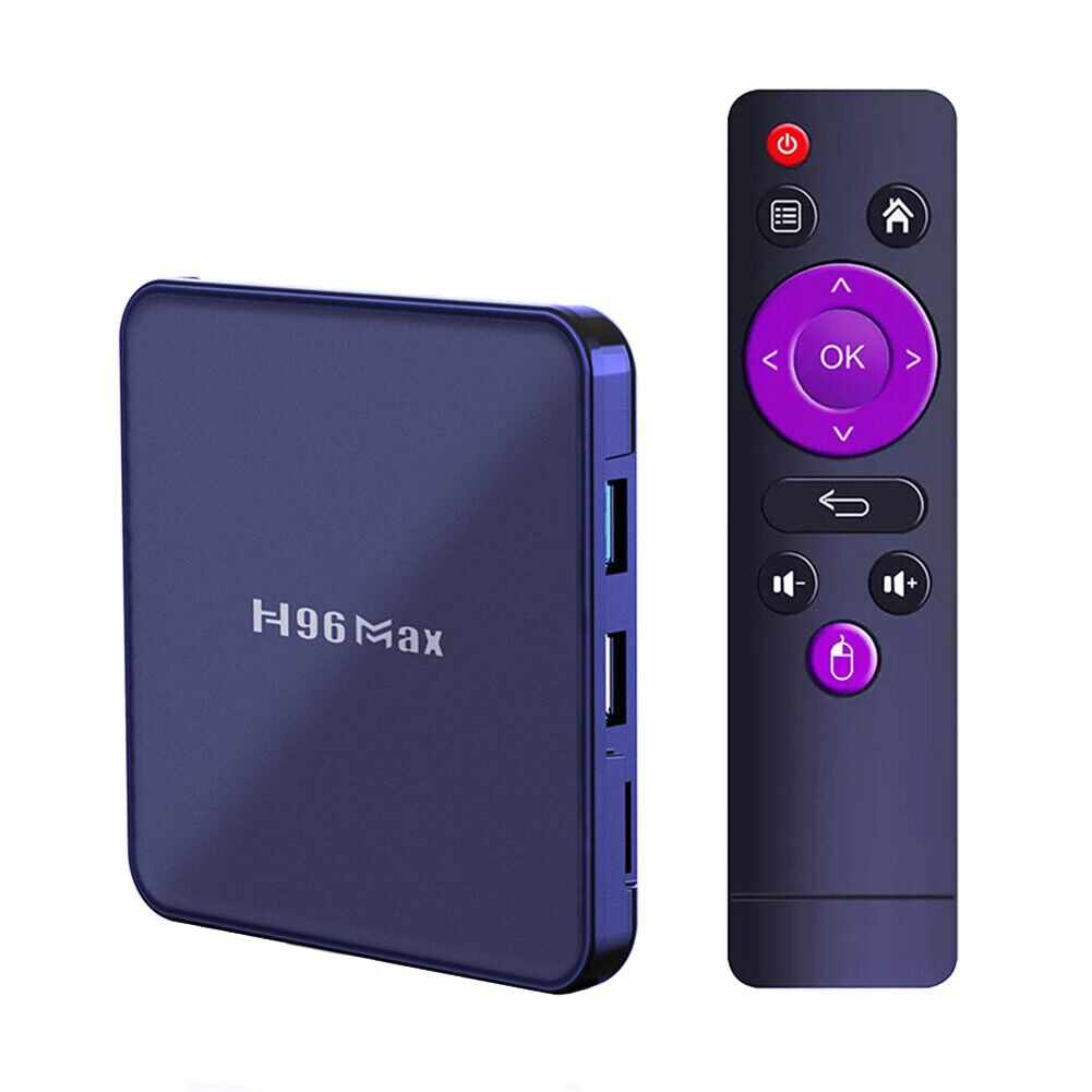 TV Box Media Player Techstar® H96 Max V12, 4K, RAM 4GB DDR3, ROM 32GB, Android 12, RK3318 Quad Core, WiFi dual band, Slot Card, Negru