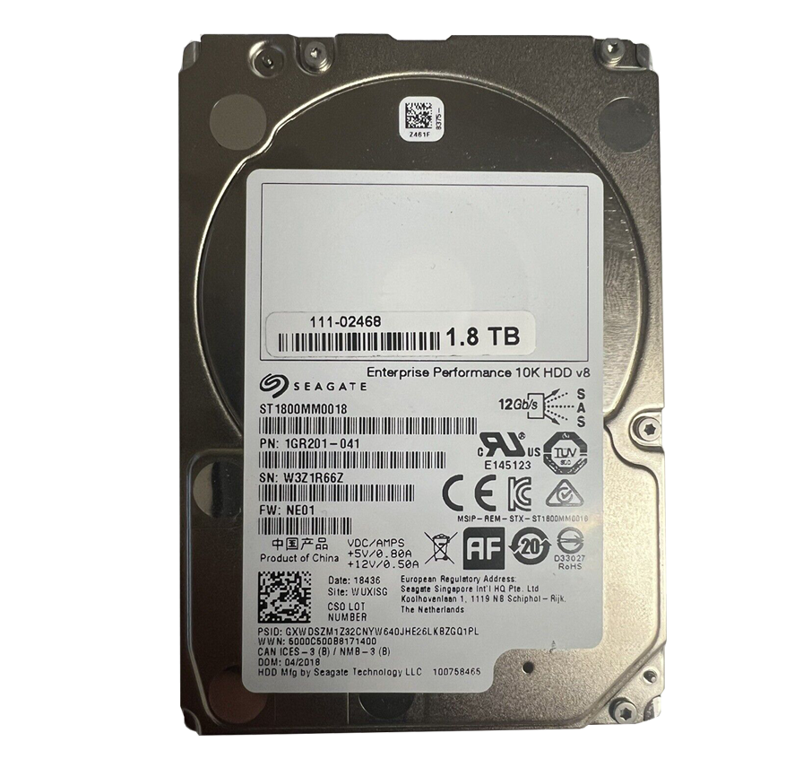 Hard Disk Server Second Hand 1.8TB SAS SED, 10K RPM, 12Gb/s, 2.5 Inch, 64MB cache