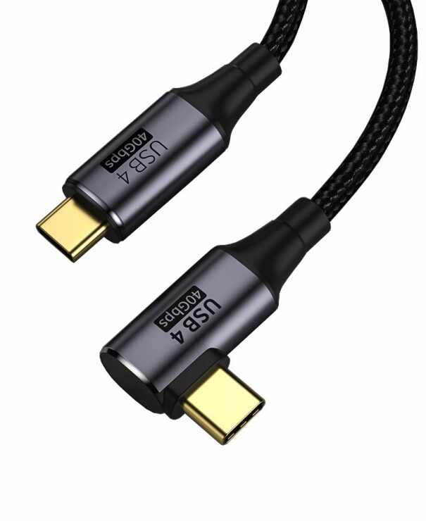 Cablu USB4 Gen3x2 40Gbps 8K60Hz 240W drept/unghi 90 grade T-T 0.8m, ku4cu08