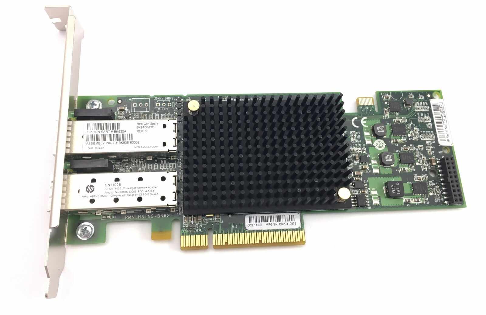 Placa de Retea Server HP CN1100E, 10GBE 2 PORT SFP+, CONVERGED NETWORK ADAPTER BK835-63002, HIGH Profile