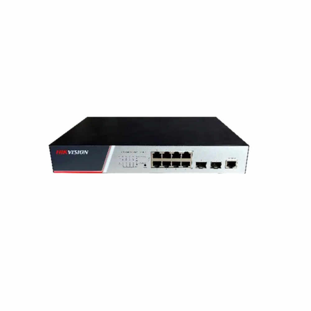 Switch cu 8 porturi Hikvision DS-3E2510P(B), 336 Gbps, 130W, PoE