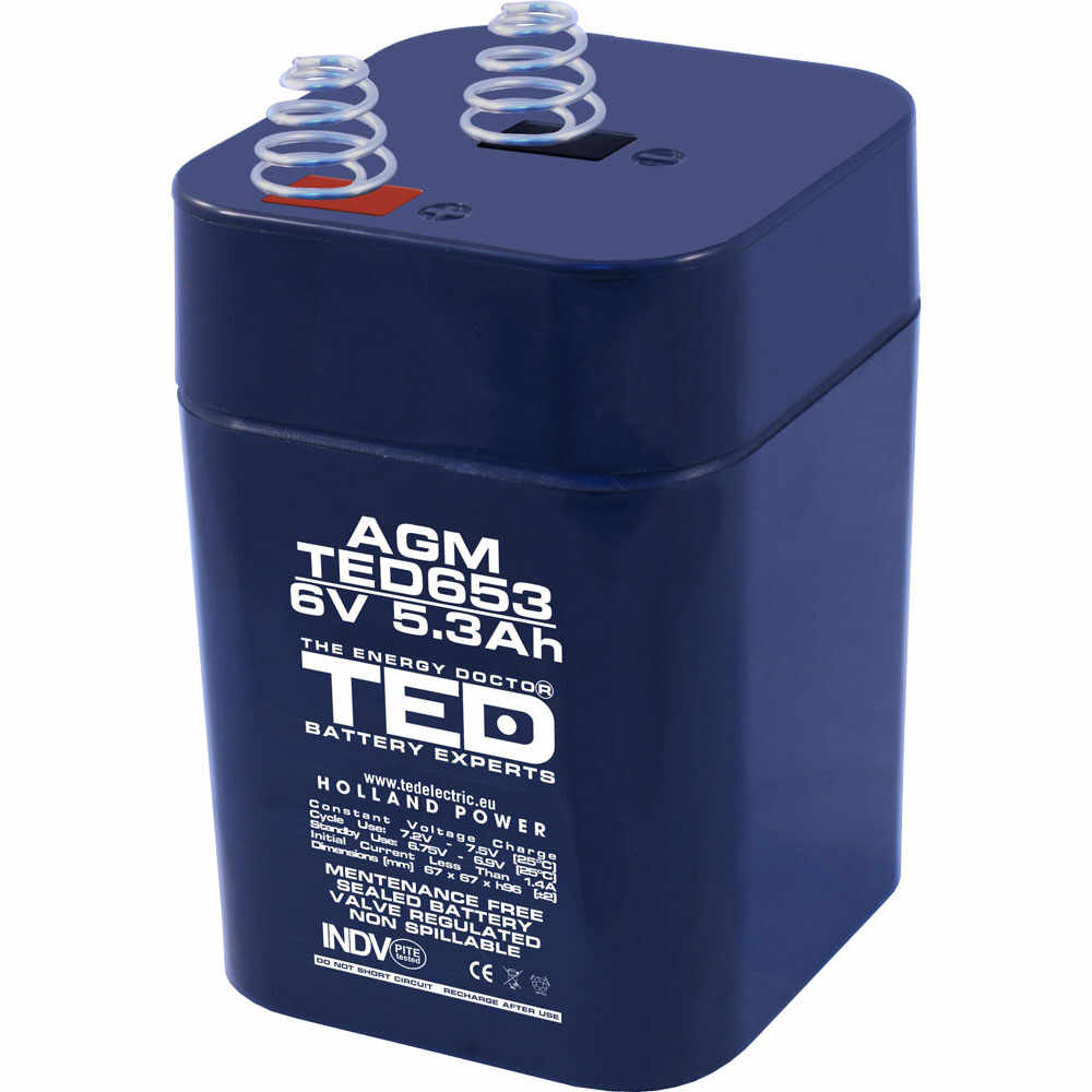Acumulator AGM VRLA TED TED002952, 6 V, 5.3 A