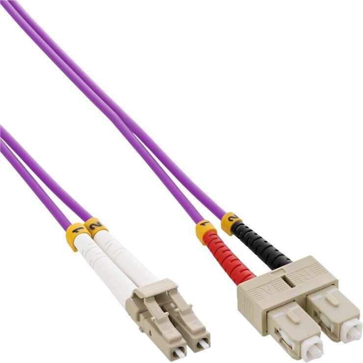 Cablu fibra optica LC-SC Duplex OM4 10m, InLine IL88640P