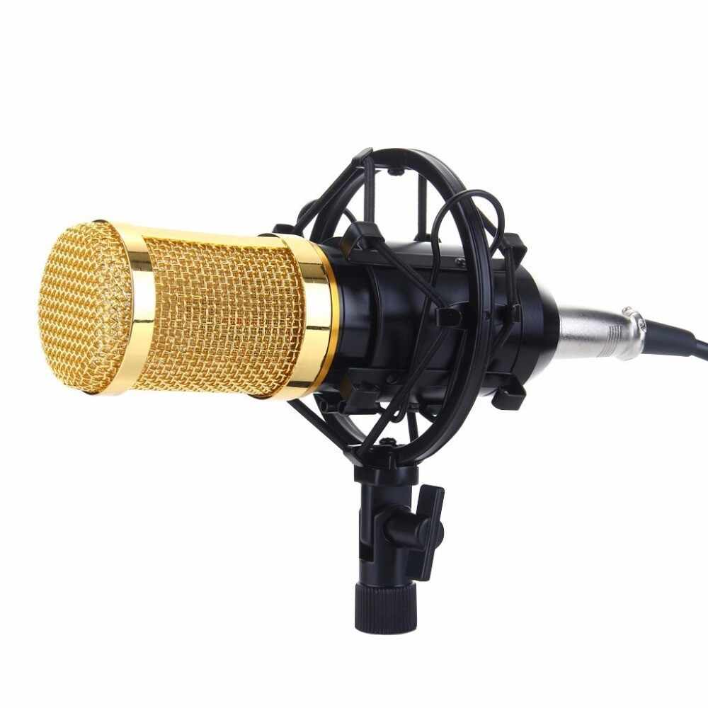 Resigilat Microfon Profesional BM800 Techstar®, Inregistrare Vocala si Karaoke, Gold Negru