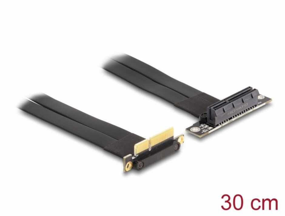 Riser card PCI Express x4 unghi 90 grade + cablu 30cm, Delock 88044