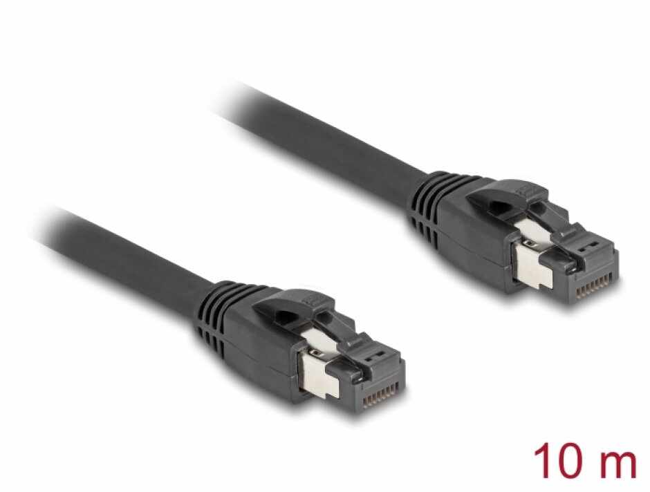 Cablu de retea RJ45 Cat. 8.1 S/FTP LSOH 10m Negru, Delock 80237