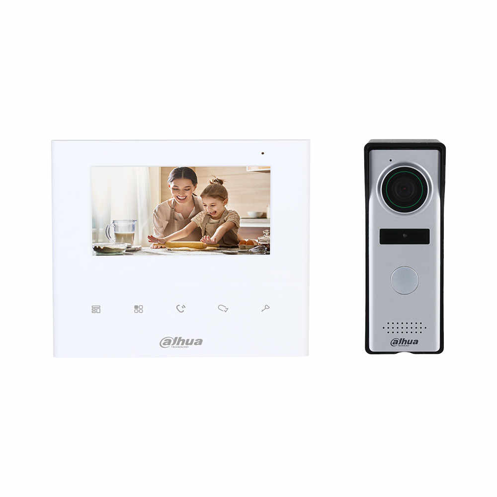 Kit videointerfon Dahua KTA04, 1.3 MP, 1 familie, auto IR, 4.3 inch, aparent