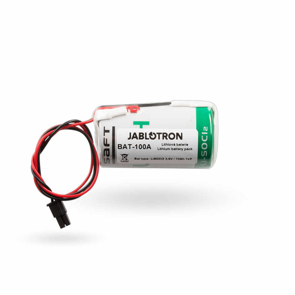 Baterie litiu pentru sirenele JA163A Jablotron BAT-100A, tensiune 3.6 V, capacitate 13 Ah.