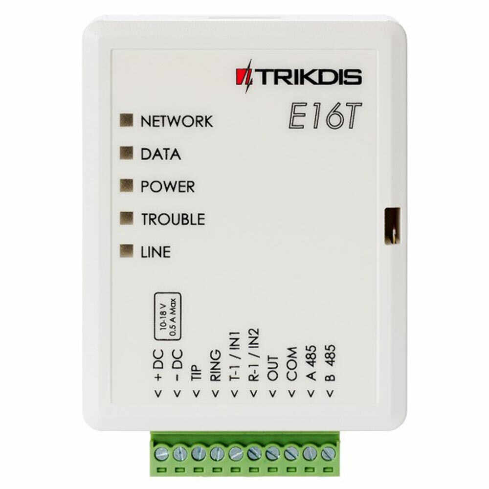 Comunicator ethernet panou alarma E16T Trikdis TX-E16T, 18 V