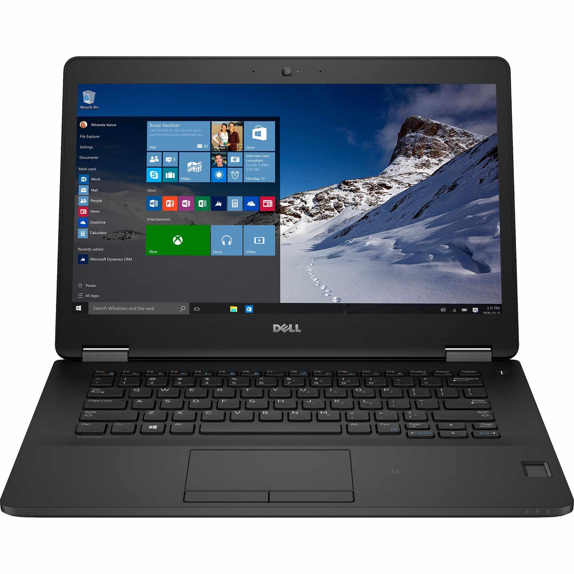 Laptop DELL, LATITUDE E7470, Intel Core i7-6600U, 2.60 GHz, HDD: 256 GB, RAM: 8 GB, video: Intel HD Graphics 520