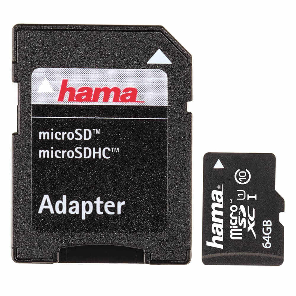 Card memorie Micro-SDXC Hama 108075, 64GB, Clasa 10 + Adaptor