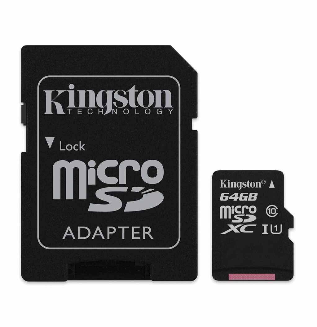 Card memorie Micro-SDXC Kingston 64GB, Class 10 + Adaptor