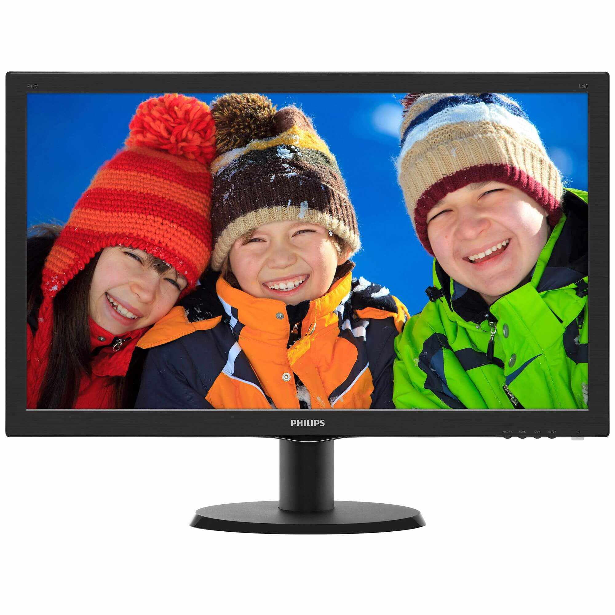 Monitor LED Philips 243V5LSB, 60 cm, Full HD, Negru