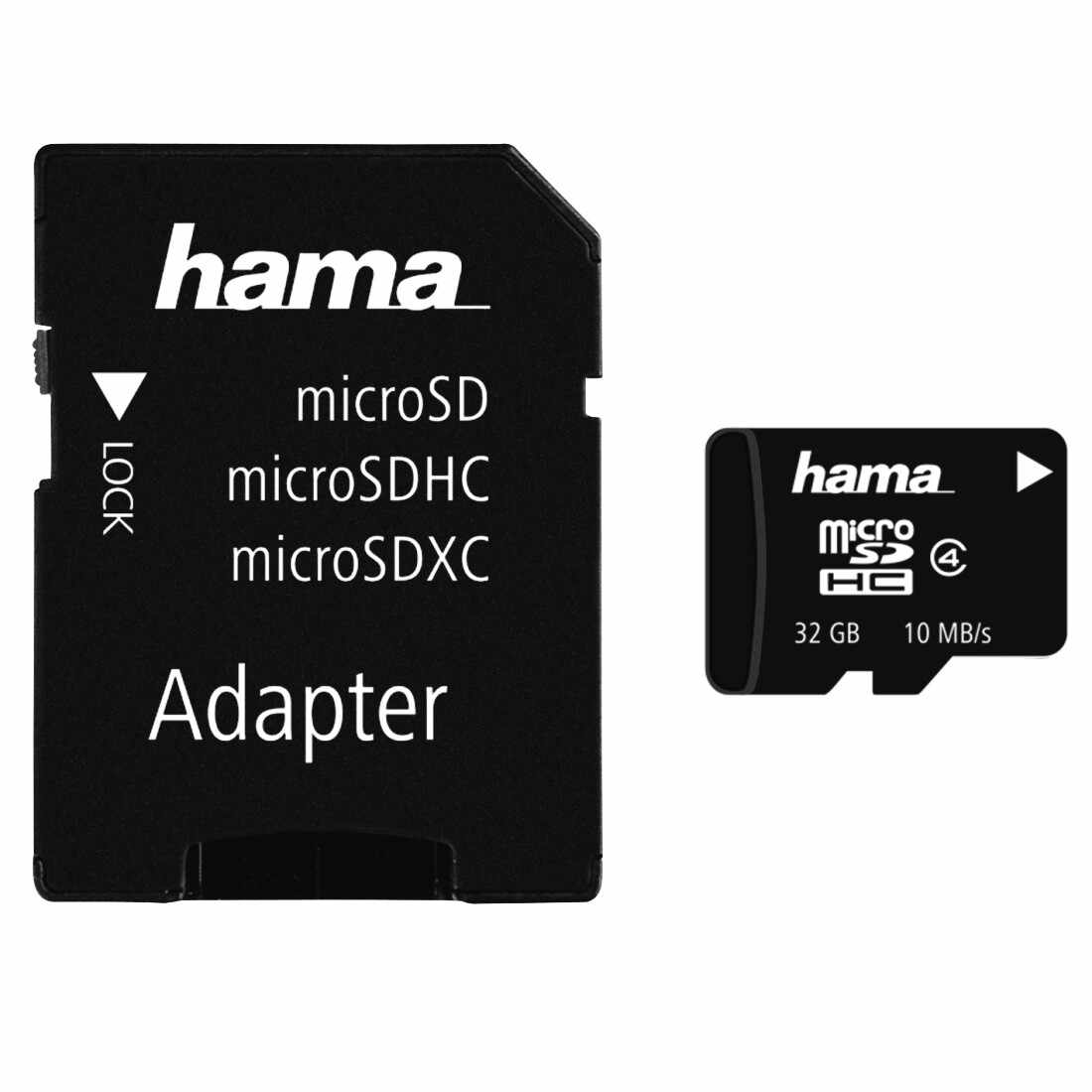 Card memorie Hama 104347 microSDHC, 32GB, Clasa 4, Adaptor