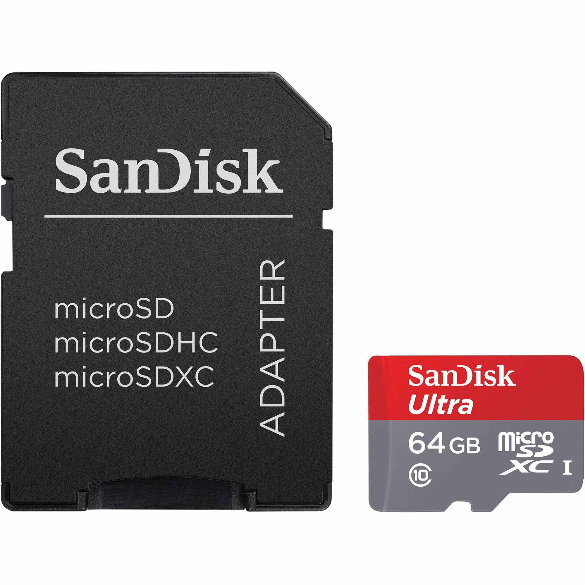 Card memorie Micro-SDXC SanDisk Ultra 64GB, Clasa 10 UHS-I + Adaptor