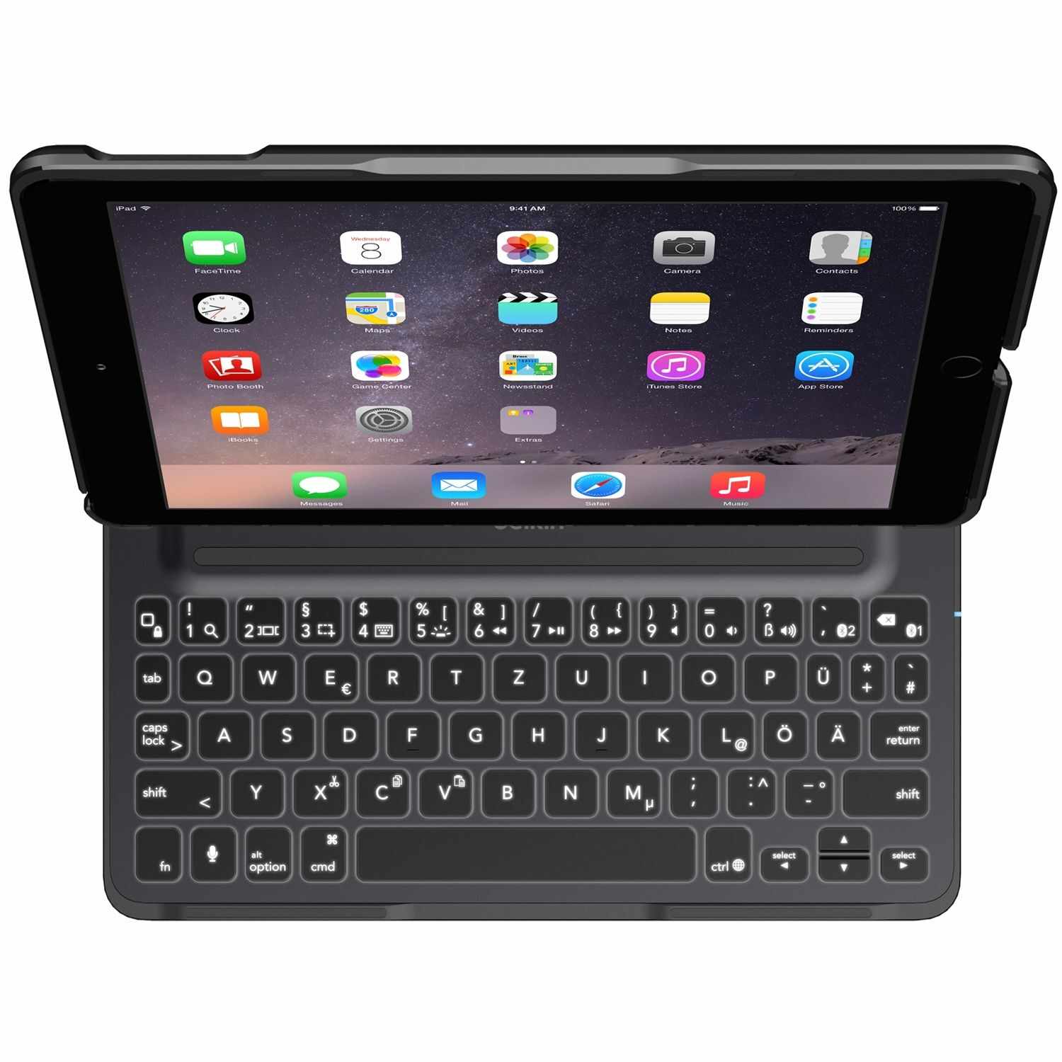 Husa cu tastatura Belkin QODE Ultimate Pro pentru iPad Air 2, Negru