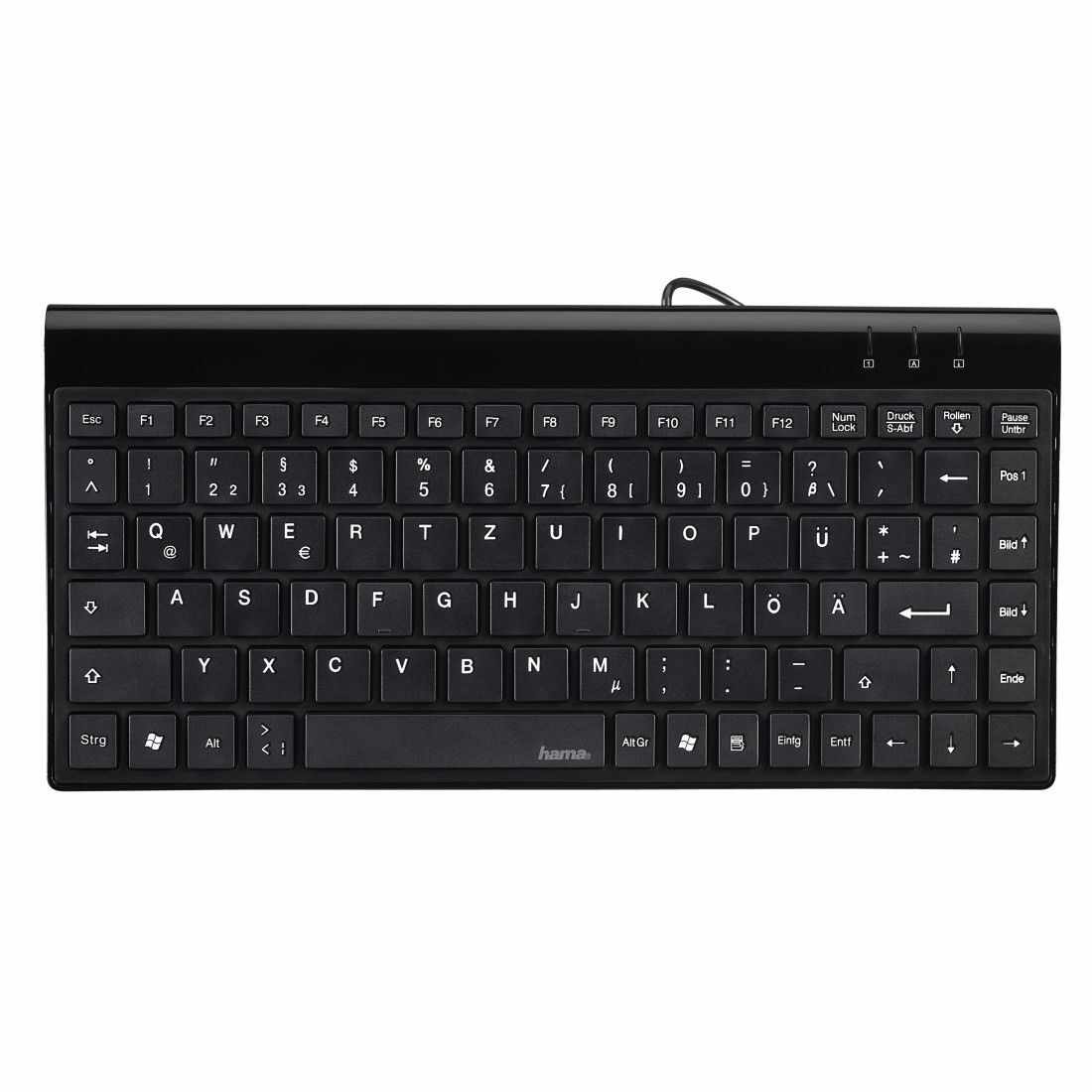 Tastatura Hama Slimline Mini SL720, USB, Negru