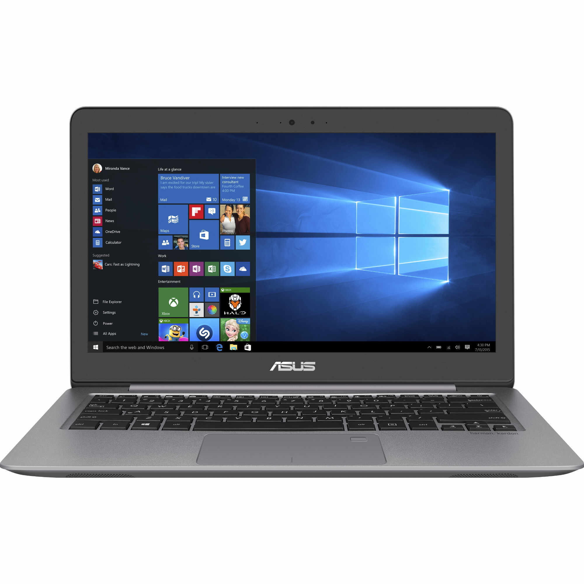 Laptop Asus UX310UQ, Intel Core i5-7200U, 8GB DDR4, HDD 500GB + SSD 128GB, nVidia GeForce 940MX 2GB, Windows 10