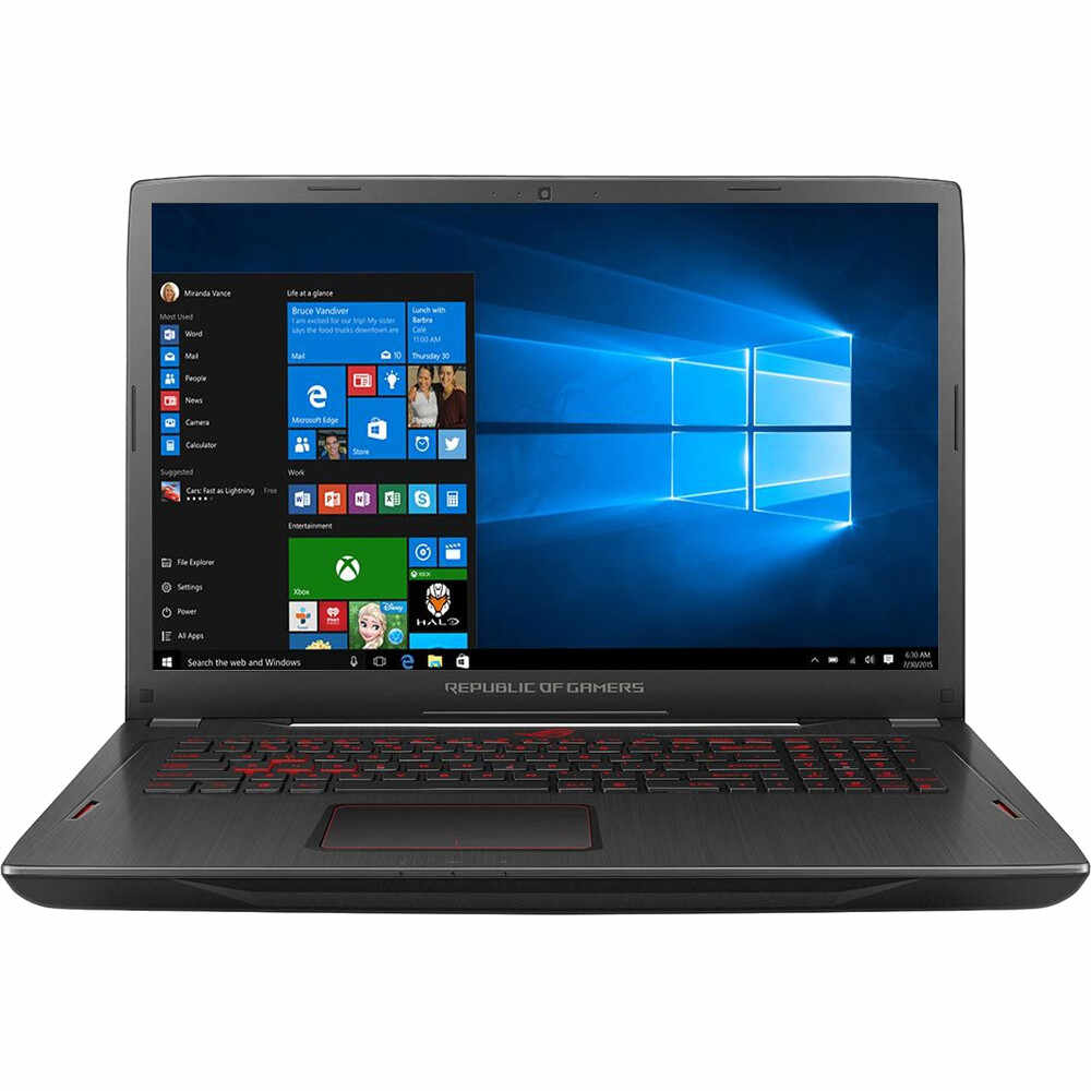 Laptop Gaming Asus ROG Strix GL702ZC-GC184T, AMD Ryzen 7 1700, 24GB DDR4, HDD 1TB + SSD 256GB, AMD Radeon RX580 4GB, Windows 10 Home