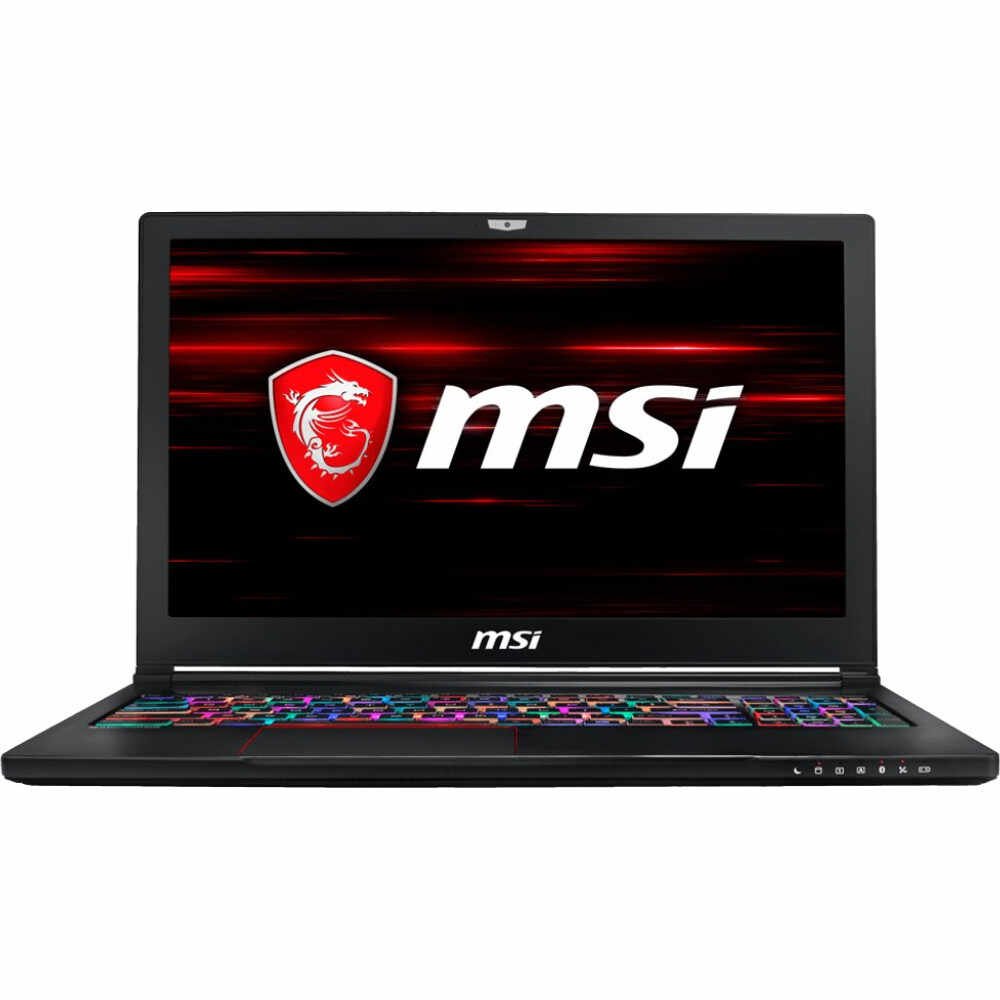 Laptop Gaming MSI GS63 Stealth 8RE-039XRO, Intel® Core™ i7-8750H, 16GB DDR4, HDD 1TB + SSD 256GB, nVIDIA GeForce GTX 1060 6GB, Free DOS